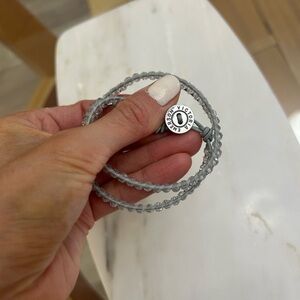 Victoria Emerson Silver-Gray Crystal Wrap Bracelet